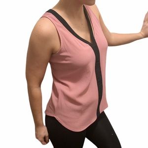 Pink and black cut out top